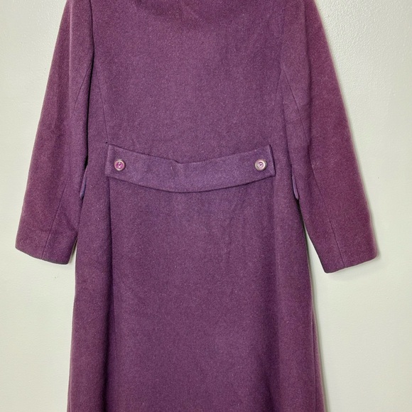 100% Cashmere Coat Vintage by Gallant in Purple szS - Picture 2 of 12
